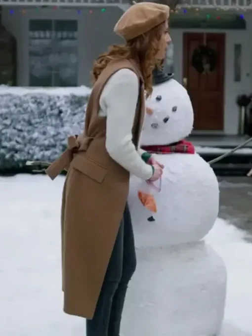 Brittany-Underwood-12-Dares-Of-Christmas-2023-Brown-Long-Vest