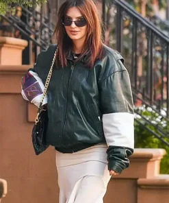 NYC-Emily-Ratajkowski-Bomber-Jacket