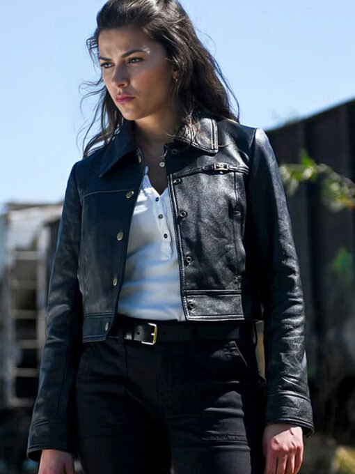 Sofia Pernas Tracker 2024 Black Leather Jacket