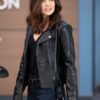 Danielle Campbell The Rookie 2024 Black Biker Leather Jacket