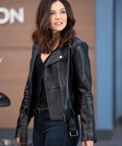 Danielle Campbell The Rookie 2024 Black Biker Leather Jacket