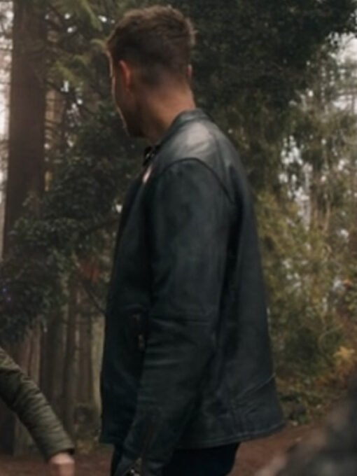 Justin Hartley Tracker S01 Black Leather Jacket