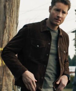 Justin Hartley Tracker 2024 Brown Suede Leather Jacket