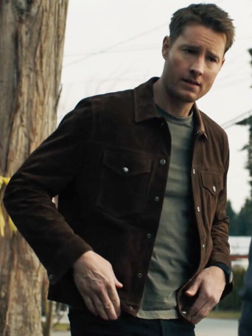 Justin Hartley Tracker 2024 Brown Suede Leather Jacket