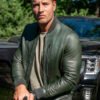 Tracker 2024 Colter Shaw Green Bomber Leather Jacket