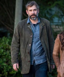 Murder In A Small Town S01 Rossif Sutherland Gray Suede Leather Jacket