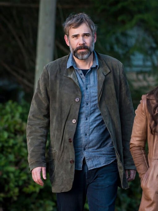 Murder In A Small Town S01 Rossif Sutherland Gray Suede Leather Jacket