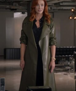 The Rookie S06 Monica Stevens Green Leather Coat