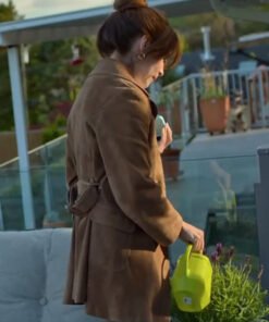 TV Series Murder In A Small Town Kristin Kreuk Brown Leather Coat