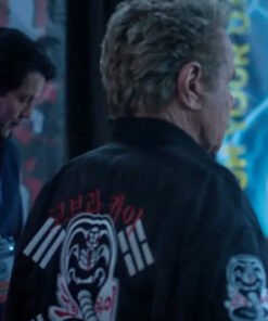 Cobra Kai 2024 Martin Kove Black Bomber Jacket