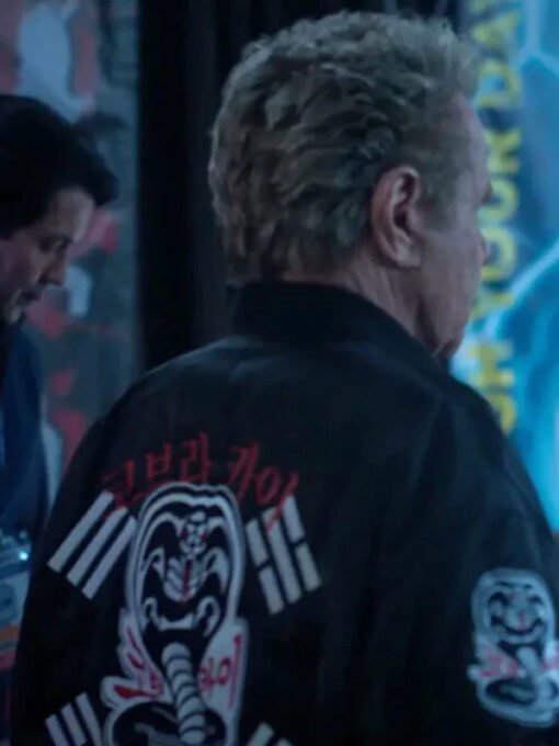 Cobra Kai 2024 Martin Kove Black Bomber Jacket