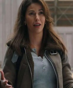 Tracker S01 Sofia Pernas Brown Shearling Leather Jacket