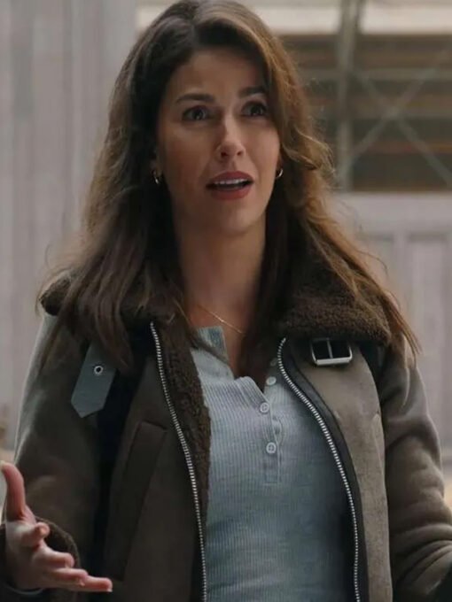 Tracker S01 Sofia Pernas Brown Shearling Leather Jacket