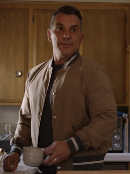 Sebastian Maniscalco Bookie S02 Beige Bomber Jacket